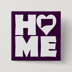 Connecticut Home Heart State Bouton Badge Pin