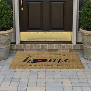 Connecticut Home State Personalized Doormat
