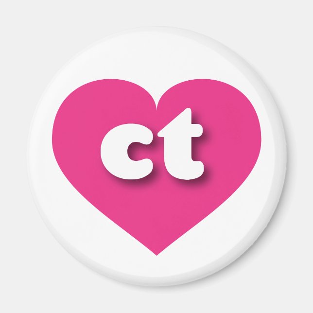 Connecticut hot pink heart - I love ct Magnet (Front)