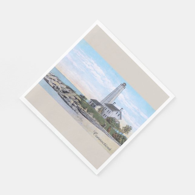 Connecticut Lighthouse  Napkin (Corner)
