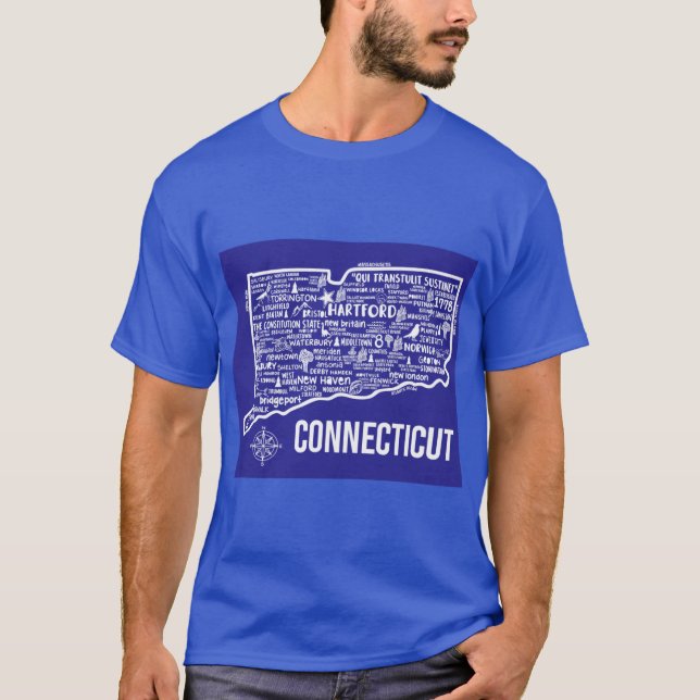Connecticut Map 2 T-Shirt (Front)