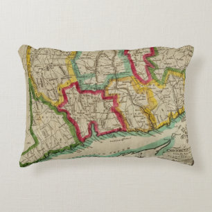 Connecticut Map Accent Pillow