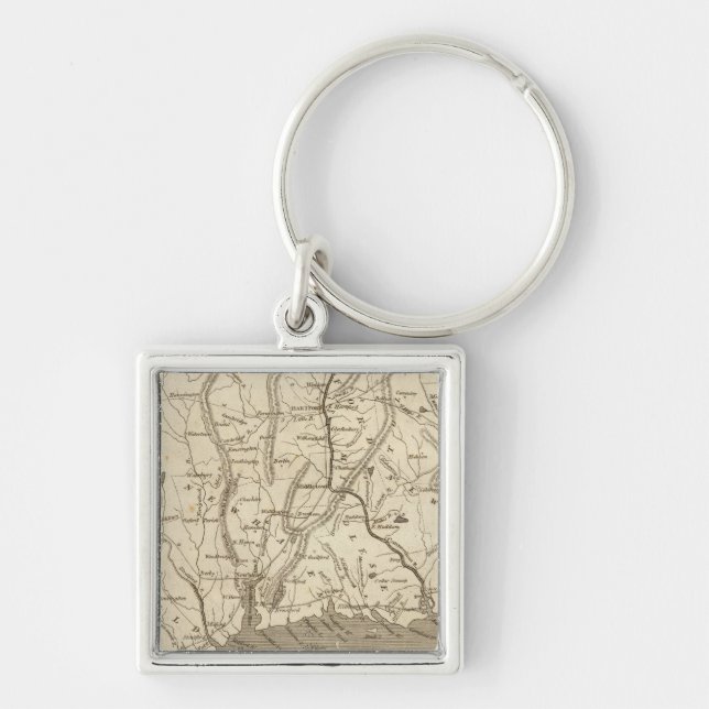 Connecticut Map by Arrowsmith Keychain (Front)