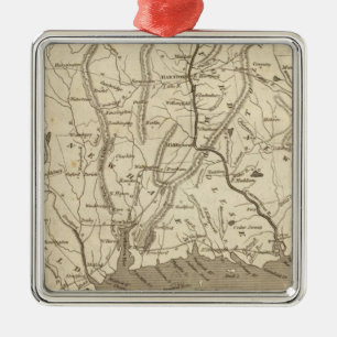 Connecticut Map by Arrowsmith Metal Ornament