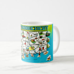  Connecticut Map Postcard Mug