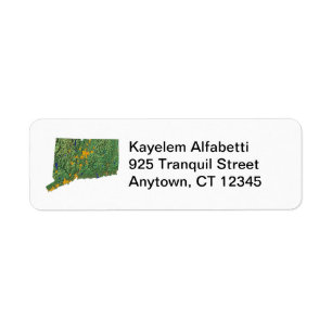 Connecticut Map Return Address Label