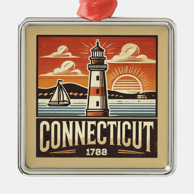 Connecticut Metal Ornament (Front)