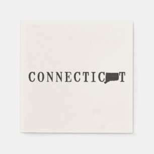 Connecticut Name with State Shaped Letter Napkin