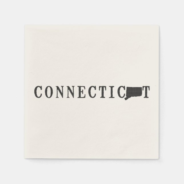 Connecticut Name with State Shaped Letter Napkin (Front)