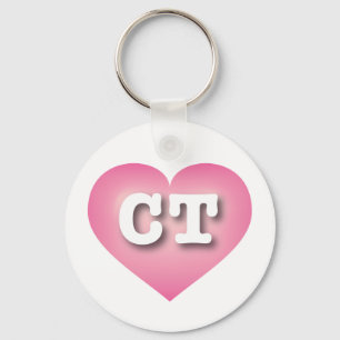 Connecticut Pink Fade Heart - Big Love Keychain