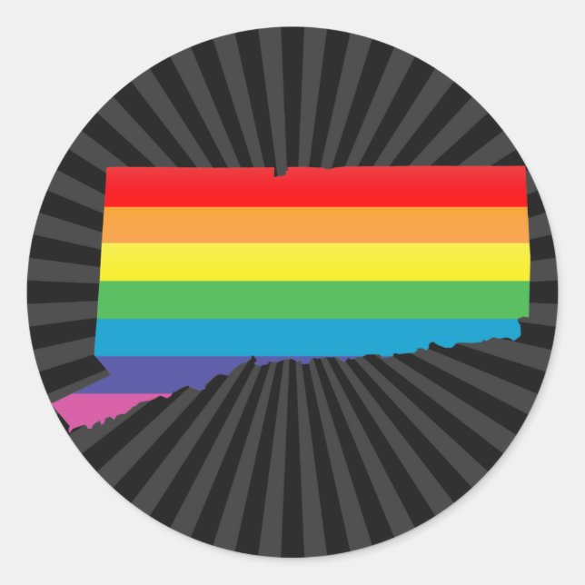 connecticut pride. classic round sticker (Front)