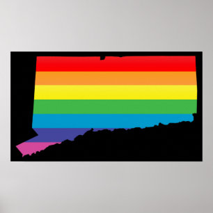connecticut pride. striped. poster