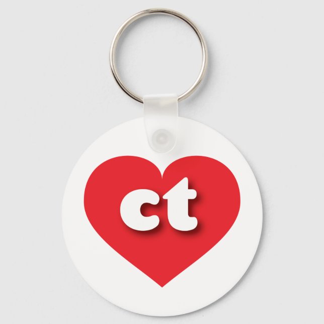 Connecticut red heart - I love ct Keychain (Front)