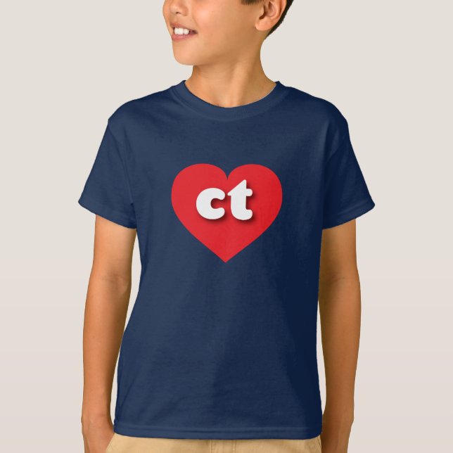 Connecticut red heart - I love ct T-Shirt (Front)