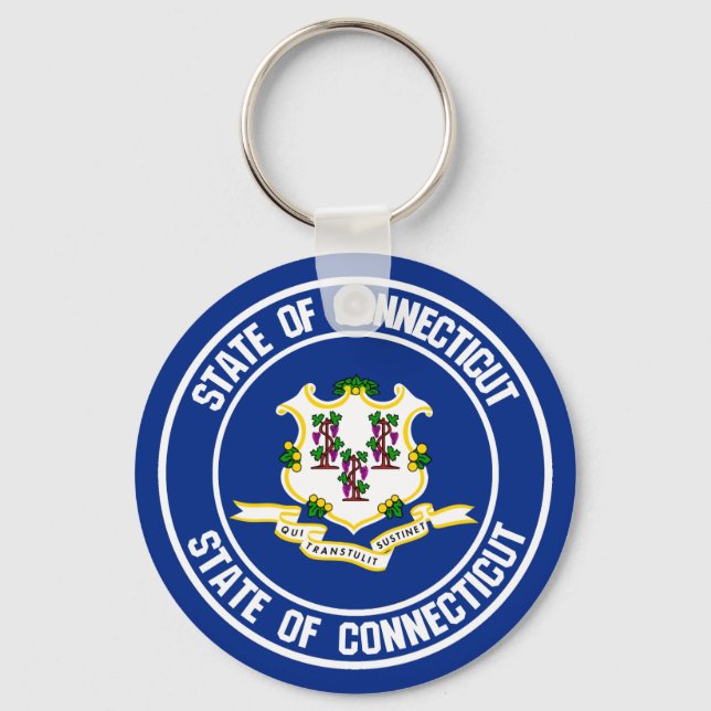 Connecticut Round Emblem Keychain (Front)
