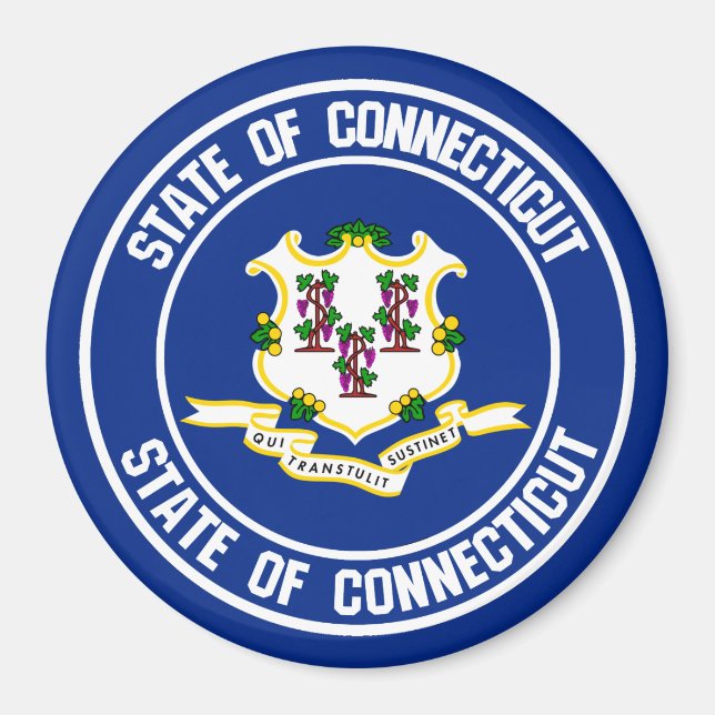 Connecticut Round Emblem Magnet (Front)