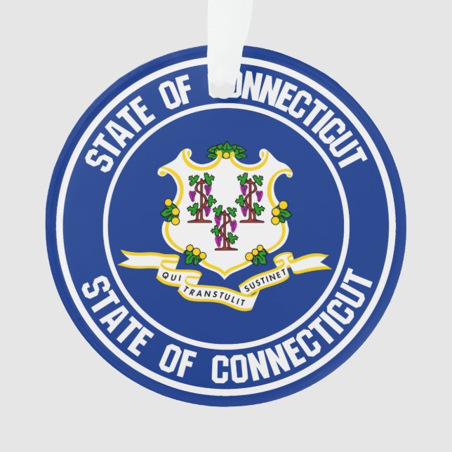 Connecticut Round Emblem Ornament (Front)