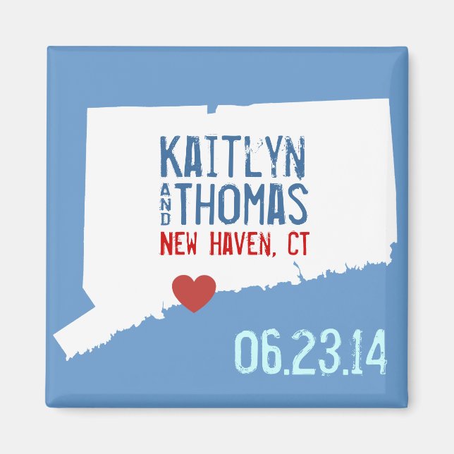 Connecticut Save the Date - Customizable City Magnet (Front)