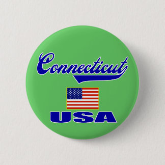 Connecticut Script 2 Inch Round Button