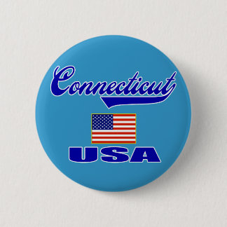 Connecticut Script 2 Inch Round Button