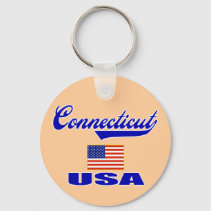 Connecticut Script Keychain