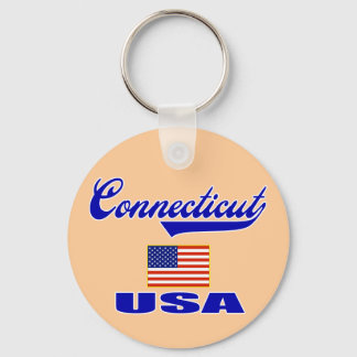 Connecticut Script Keychain