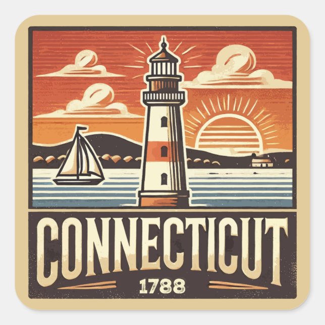 Connecticut Square Sticker (Front)