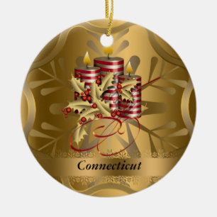Connecticut State Christmas Ornament