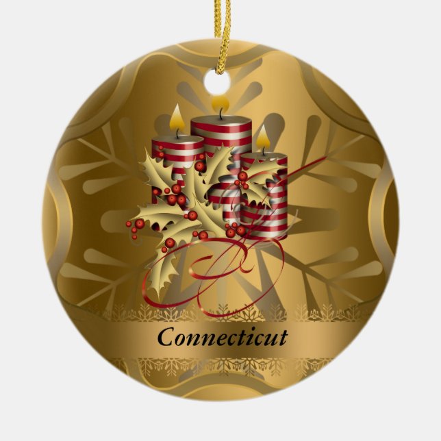 Connecticut State Christmas Ornament (Front)