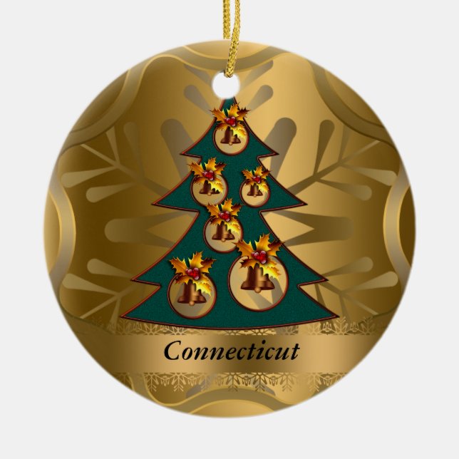 Connecticut State Christmas Ornament (Front)
