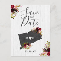 Connecticut State Destination Rustic Save the Date