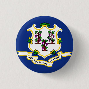 Connecticut State Flag 1 Inch Round Button