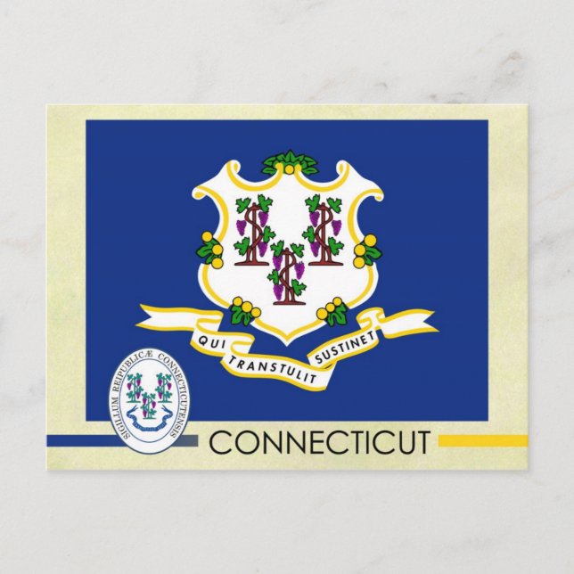 Connecticut State Flag and Seal Postcard (Front)