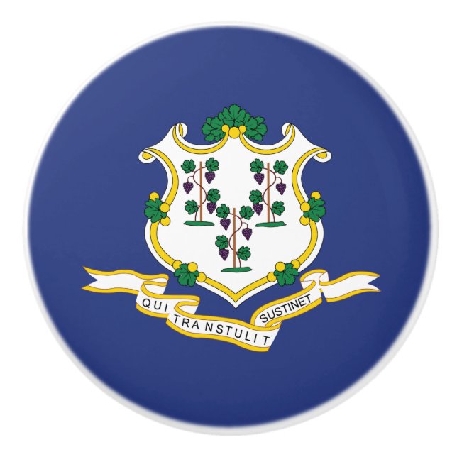 Connecticut State Flag Ceramic Knob (Front)