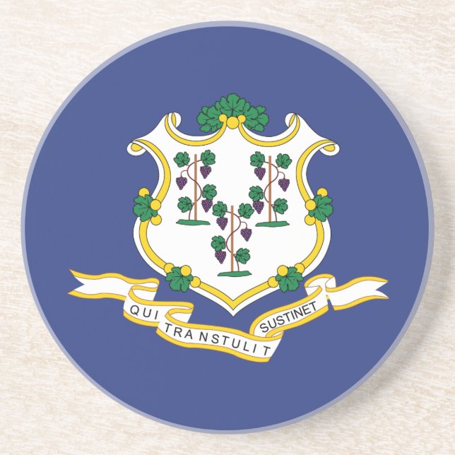 Connecticut State Flag Coaster (Front)