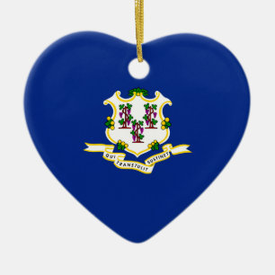 Connecticut State Flag Design Decor Ceramic Ornament