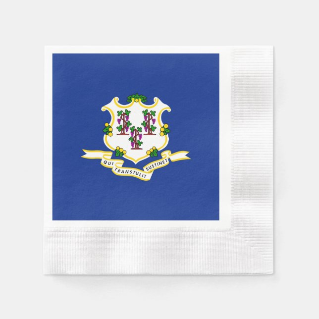 Connecticut State Flag Design Napkin (Front)