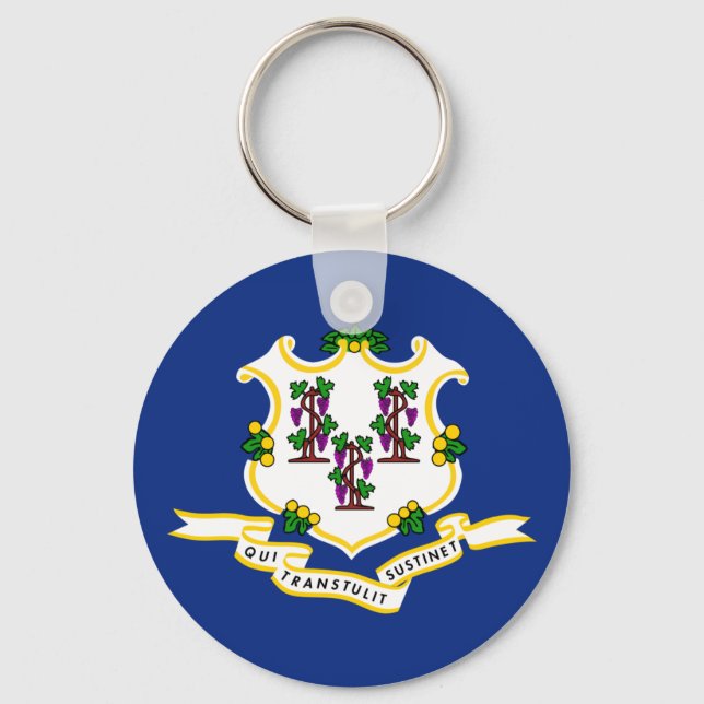 Connecticut State Flag Keychain (Front)