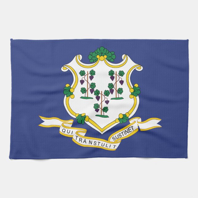 Connecticut State Flag Kitchen Towel (Horizontal)