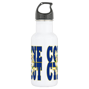 Connecticut state flag text 532 ml water bottle