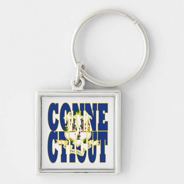 Connecticut state flag text keychain (Front)