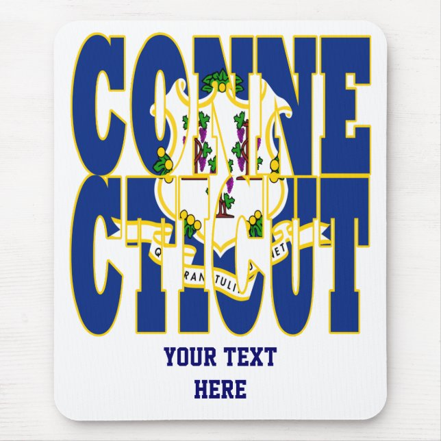 Connecticut state flag text mouse pad (Front)