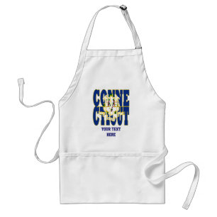 Connecticut state flag text standard apron