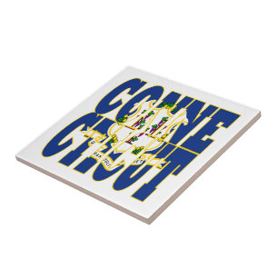 Connecticut state flag text tile