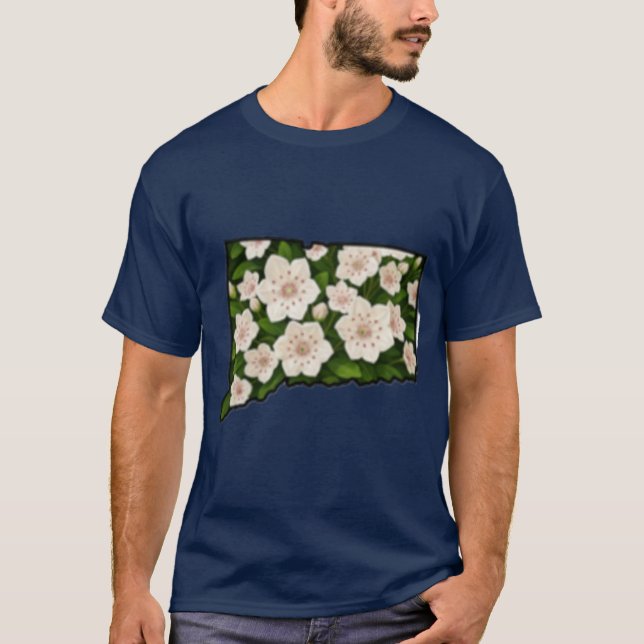 Connecticut State Flower Mountain Laurel T-Shirt (Front)