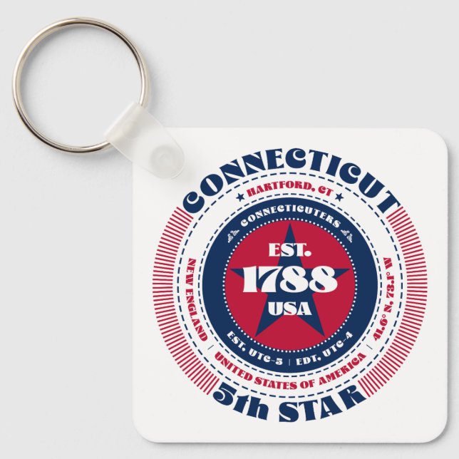 Connecticut State Keychain (Front)
