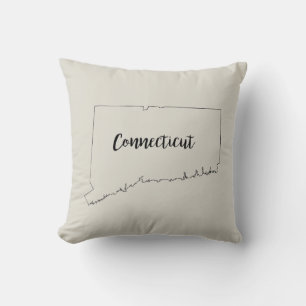 Connecticut State Map Throw Pillow