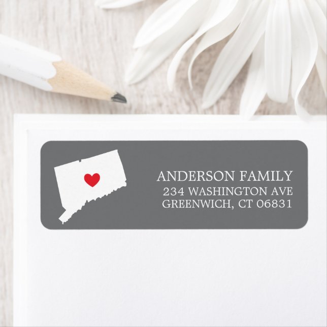 CONNECTICUT State | Moving Return Address Label (Insitu)