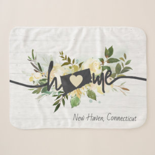 Connecticut State Personalized Home City Rustic Sherpa Blanket