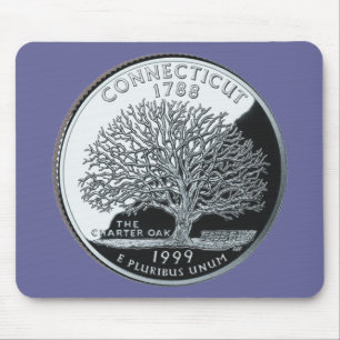 Connecticut State Quarter Mouse Pad